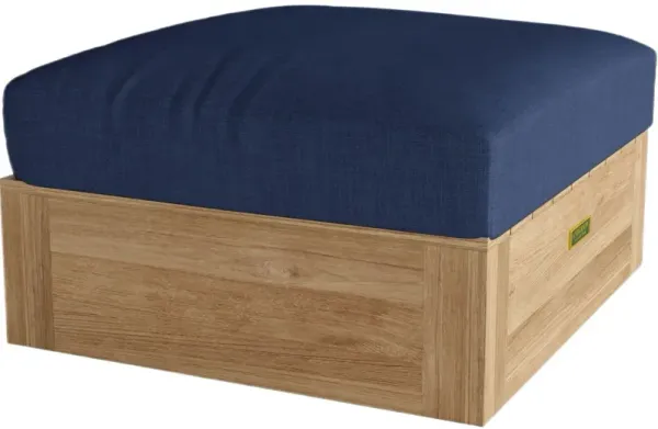 Zavira Outdoor Teak Ottoman, Sunbrella