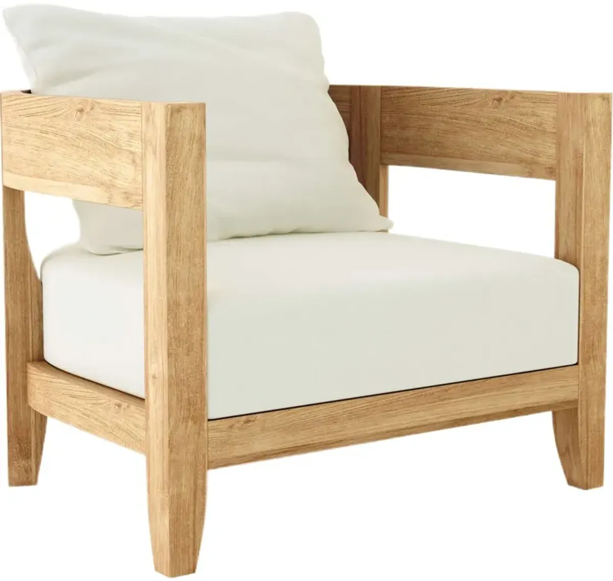 Solterra Outdoor Teak Deep Seating Armchair, Sunbrella