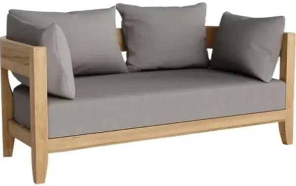 Solterra Outdoor Teak Deep Seating Loveseat - Sunbrella - Brown
