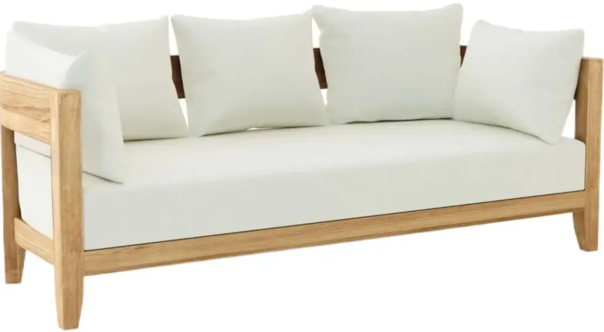 Solterra Outdoor Teak Deep Seating Sofa, Sunbrella