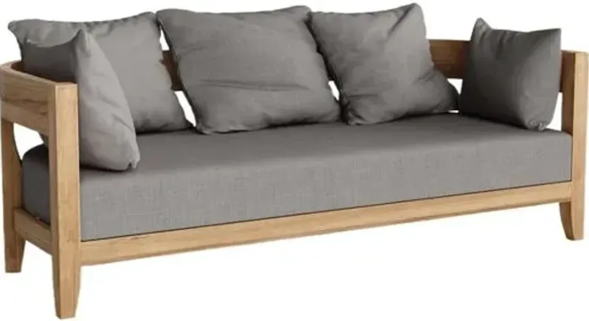 Solterra Outdoor Teak Deep Seating Sofa - Sunbrella