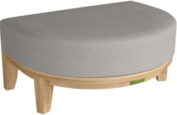 Solterra Outdoor Teak Demilune Ottoman, Sunbrella