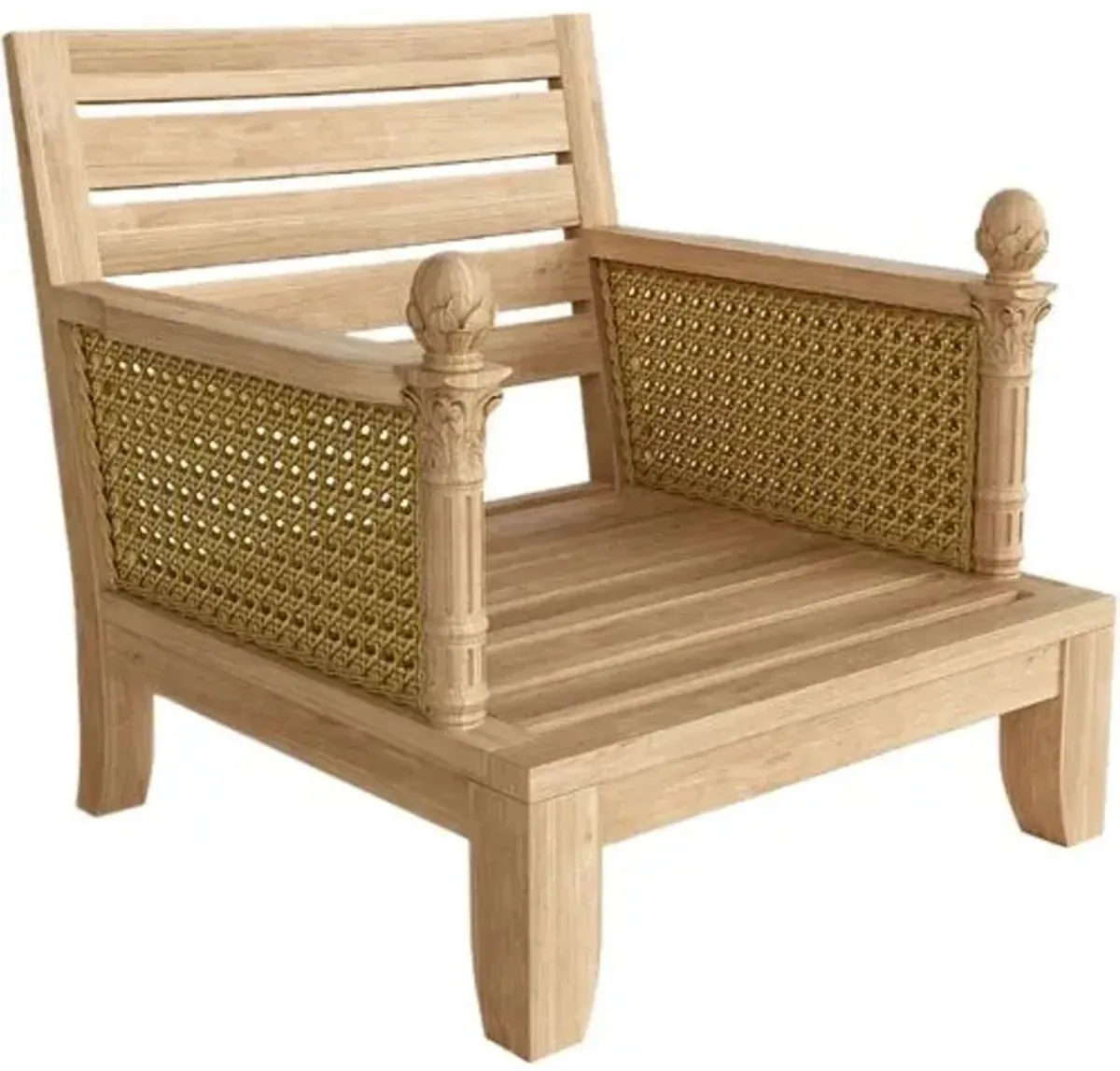 Maranti Outdoor Teak Armchair - Sunbrella - Handcrafted - White