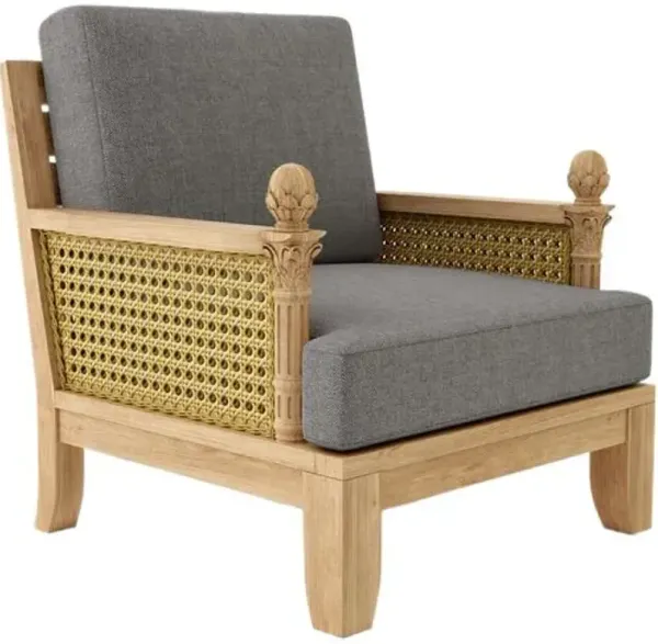 Maranti Outdoor Teak Armchair - Sunbrella - Handcrafted - Gray