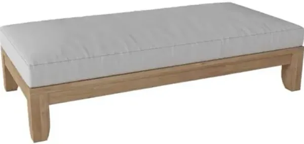Nuvira Outdoor Teak Daybed - Linen Natural Sunbrella - Brown - Comfortable, Sturdy