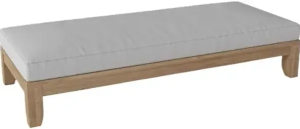 Nuvira Outdoor Teak Daybed - Linen Natural Sunbrella - Brown - Comfortable, Sturdy