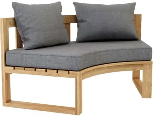 Sonoma Coast Outdoor Teak Circular Modular Deep Seating Bench - Sunbrella - Brown