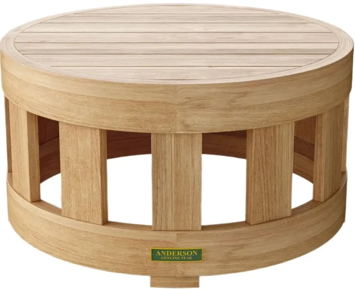Sonoma Coast Outdoor Teak Circular Coffee Table, Natural