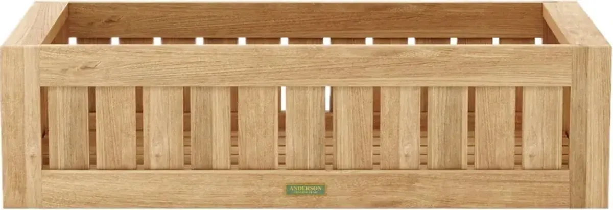 Islena Outdoor Teak Modular Planter, Natural