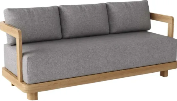 Oceaire Outdoor Teak Deep Seating Sofa, Sunbrella