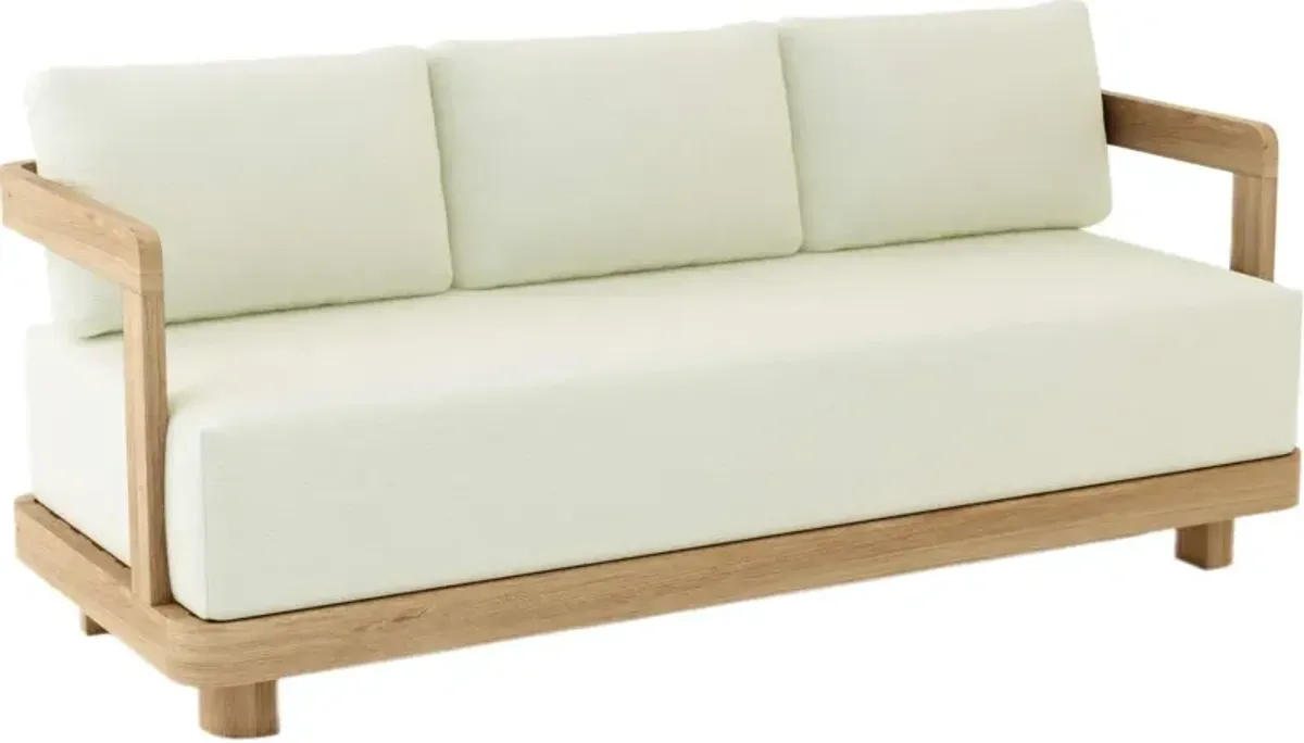 Oceaire Outdoor Teak Deep Seating Sofa, Sunbrella