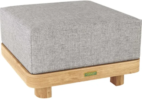 Oceaire Outdoor Teak Ottoman, Sunbrella