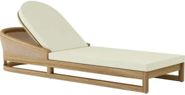 Avanta Outdoor Teak Chaise Lounge - Sunbrella - Brown - Comfortable, Sturdy, Stylish