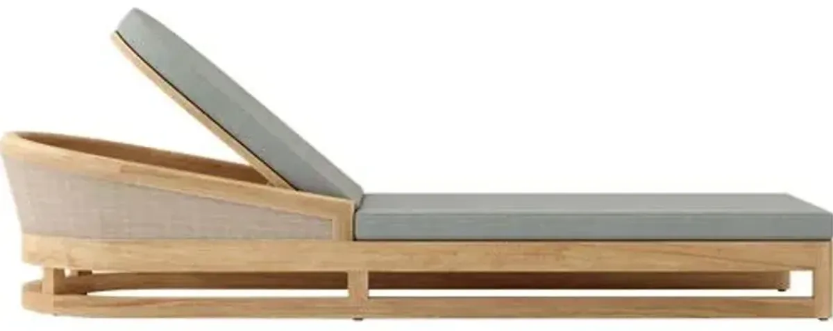 Avanta Outdoor Teak Chaise Lounge - Sunbrella - Gray - Comfortable, Sturdy, Stylish