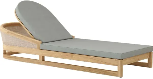 Avanta Outdoor Teak Chaise Lounge, Sunbrella