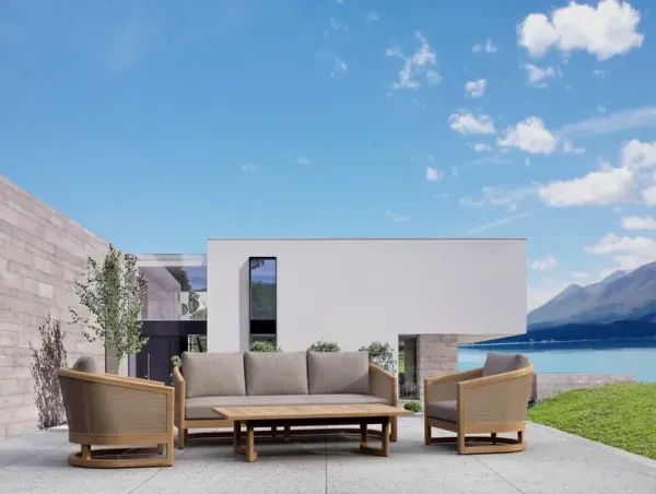 4-Piece Avanta Outdoor Teak Deep Seating Set, Sunbrella