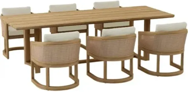 7 Piece Avanta Dining Set - Brown