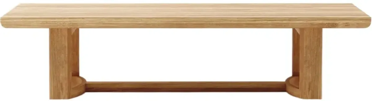 Borella Outdoor Teak Coffee Table, Natural