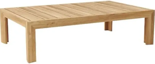 Deluna Outdoor Teak Coffee Table - Natural - Brown