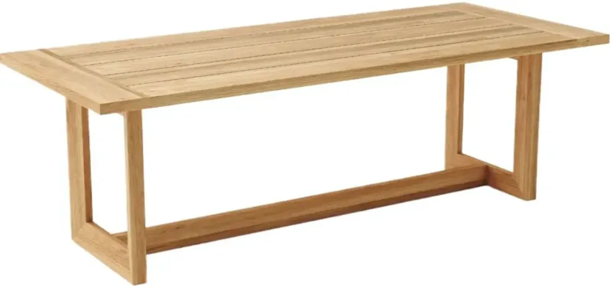 Deluna Outdoor Teak Dining Table, Natural