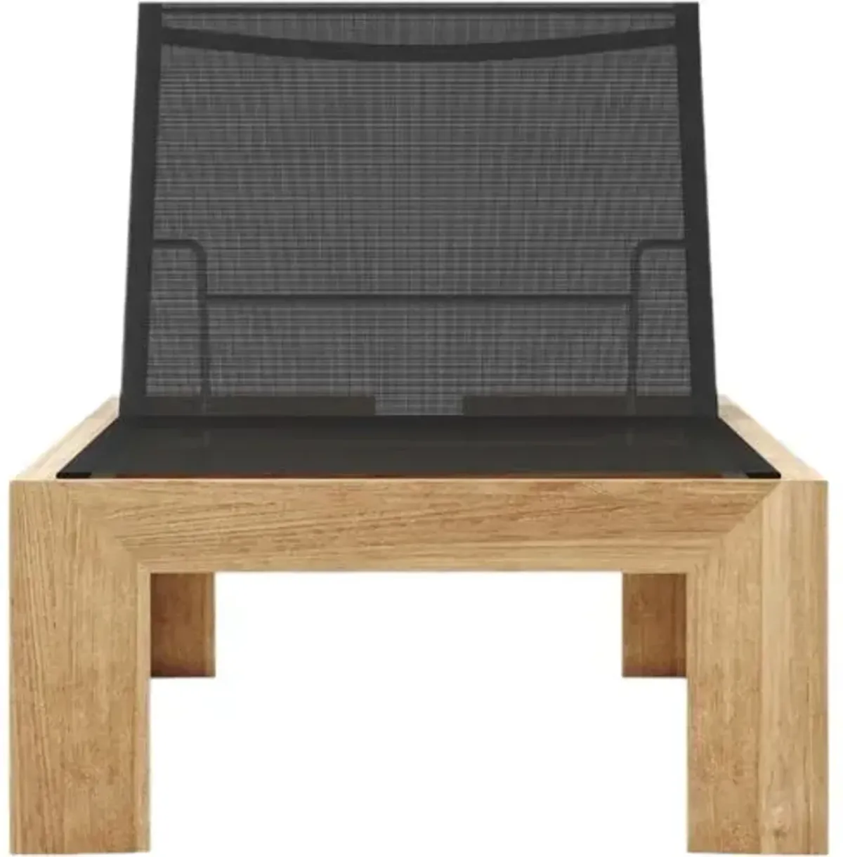 Deluna Outdoor Teak Sun Lounger - Batyline Mesh - Brown