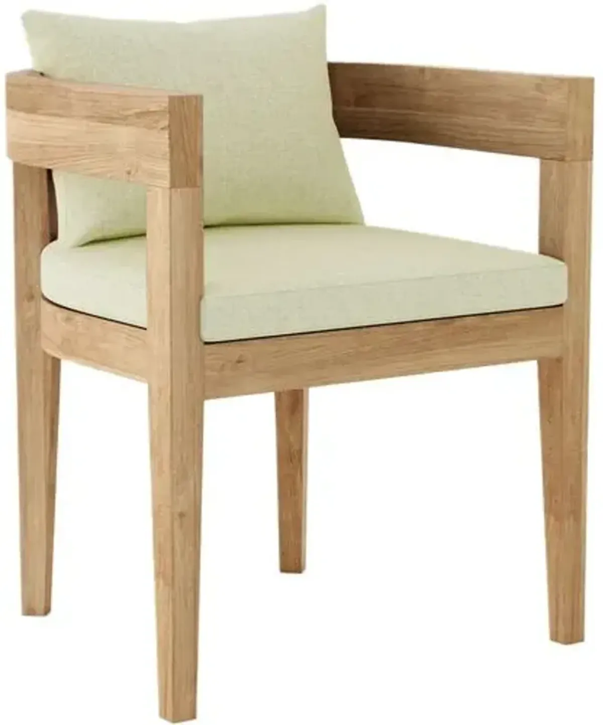 Solterra Outdoor Teak Dining Chair - Sunbrella - White