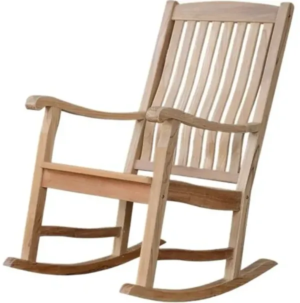 Valterra Outdoor Teak Rocking Chair - Natural - Brown