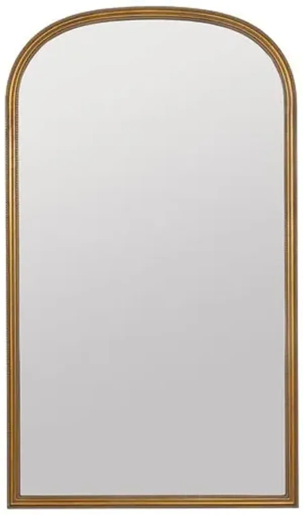 Elliptical Arched Floor Mirror - Antique Gold