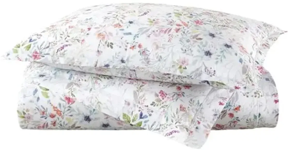 Chloe Floral Percale Duvet Cover Setcolor - Peacock Alley - Multi