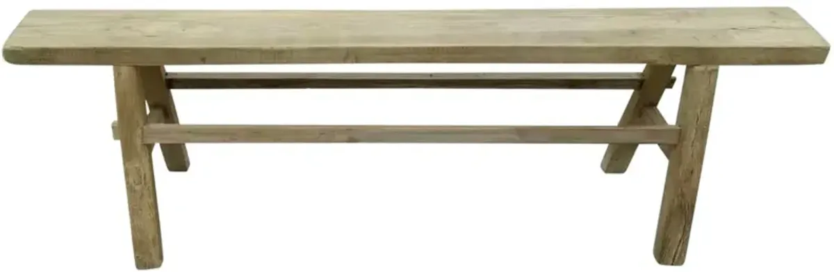 Vintage Rectangle Country Board Bench, Weathered
