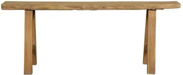 43"Long Indoor/Outdoor Noodle Bench - Natural - Brown