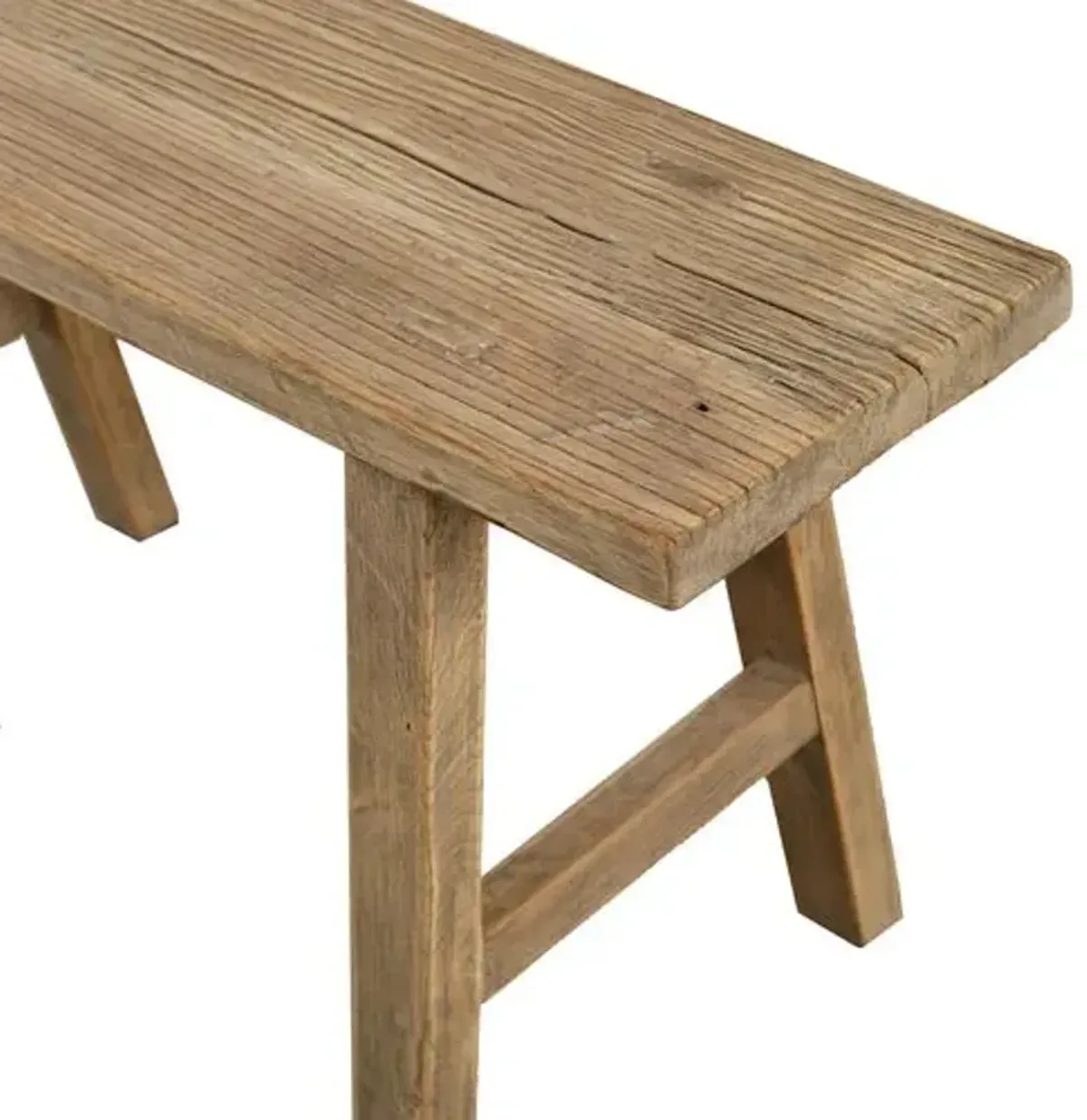 35" Long Elmwood Bench - Natural Wood - Brown