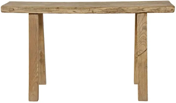35" Long Elmwood Bench, Natural Wood