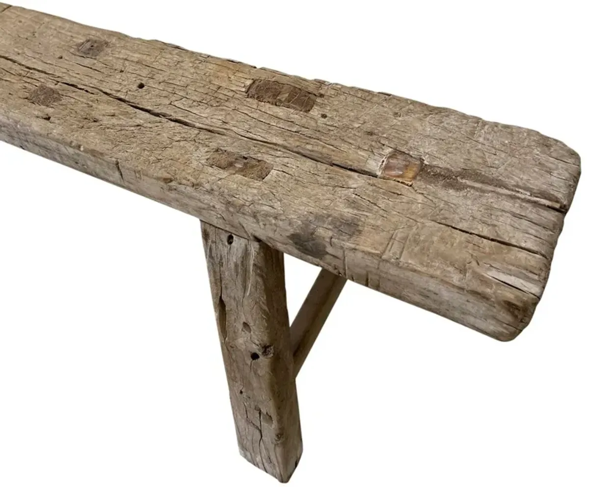 Vintage Noodle Bench (45"-55"L), Weathered Natural