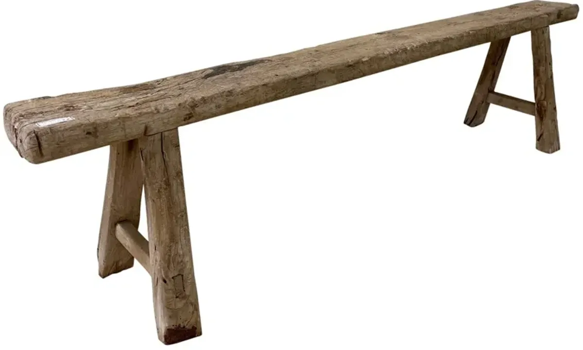 Vintage Noodle Bench (45"-55"L), Weathered Natural