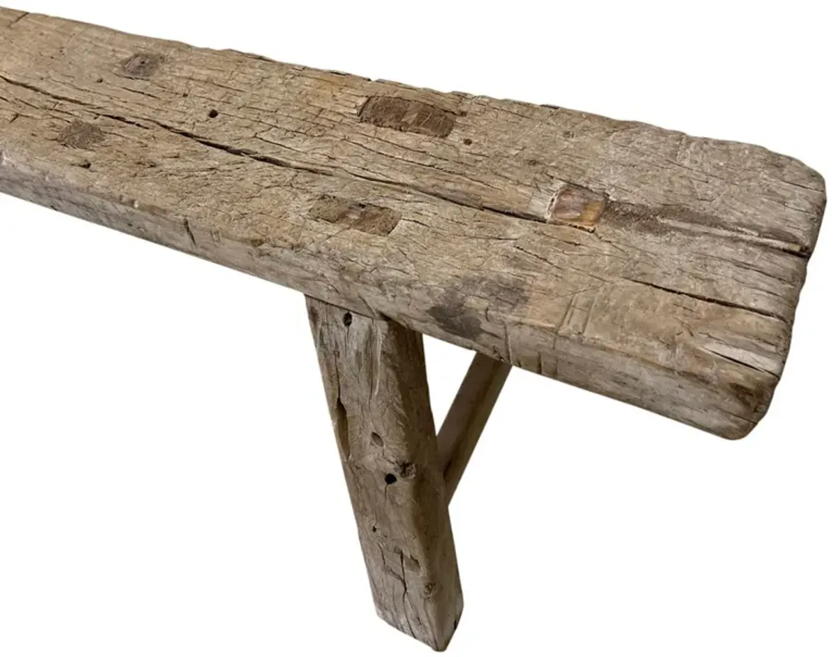 Vintage Noodle Bench (72"-84"L), Weathered Natural