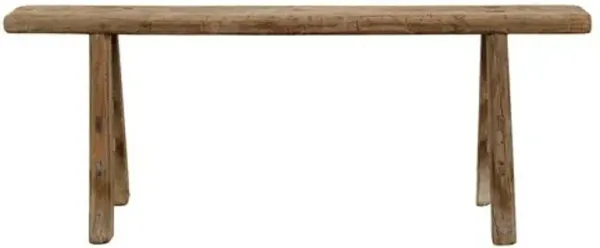 Vintage Vintage Noodle Bench (35"-43"L) - Weathered Natural - Handcrafted - Brown