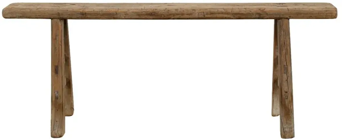 Vintage Noodle Bench (35"-43"L), Weathered Natural