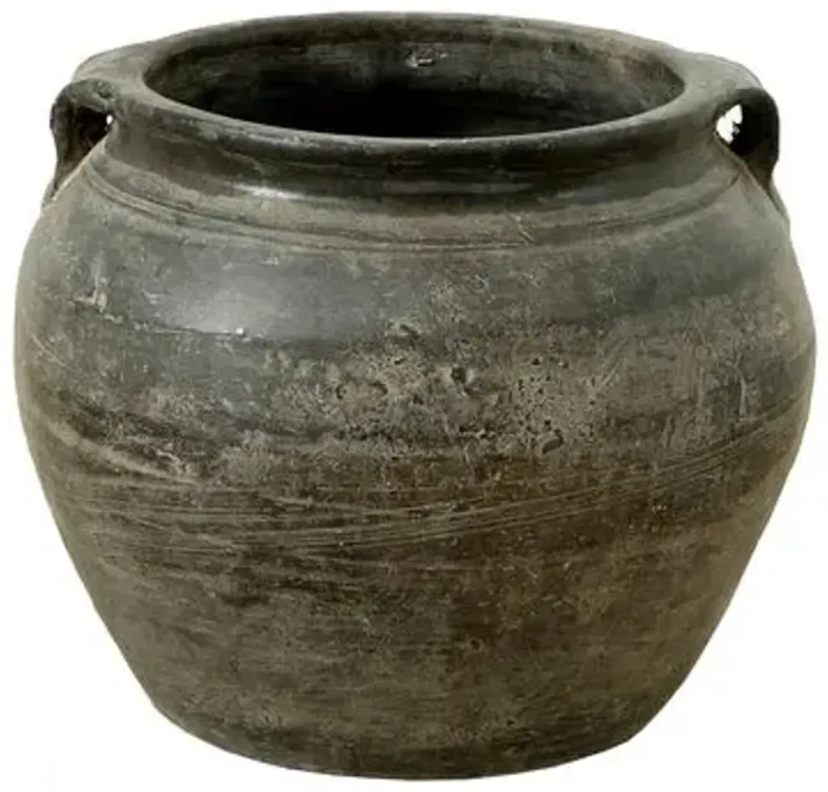 Vintage 7.5"W Indoor/Outdoor Pottery Jar - Gray