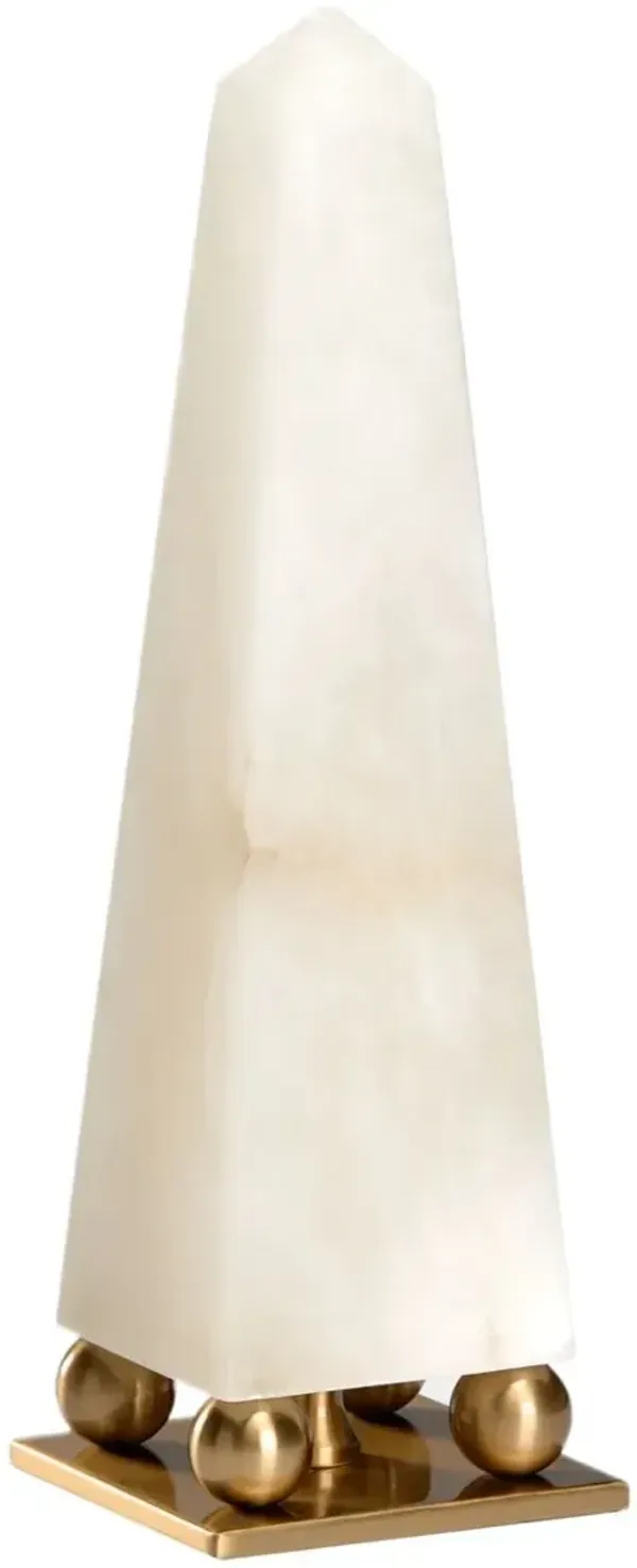 Alabaster Obelisk, White/Gold