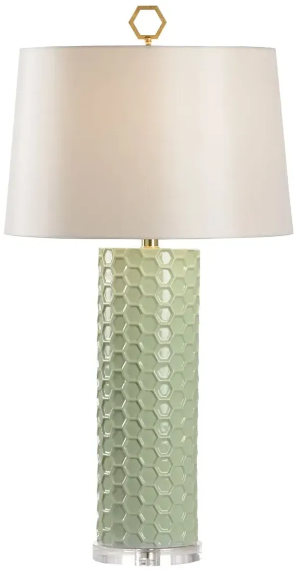 April Honeycomb Ceramic Table Lamp - Chelsea House - Green