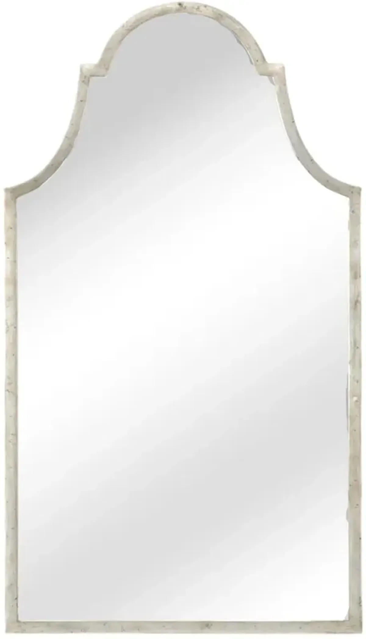 Architectural Arch Iron Wall Mirror, Silver