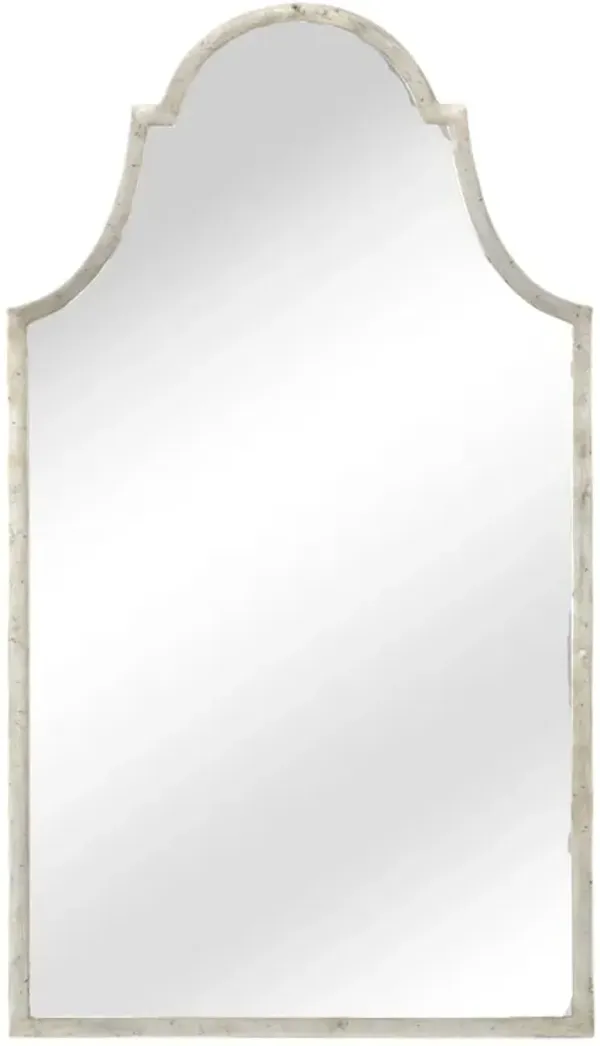 Architectural Arch Iron Wall Mirror, Silver