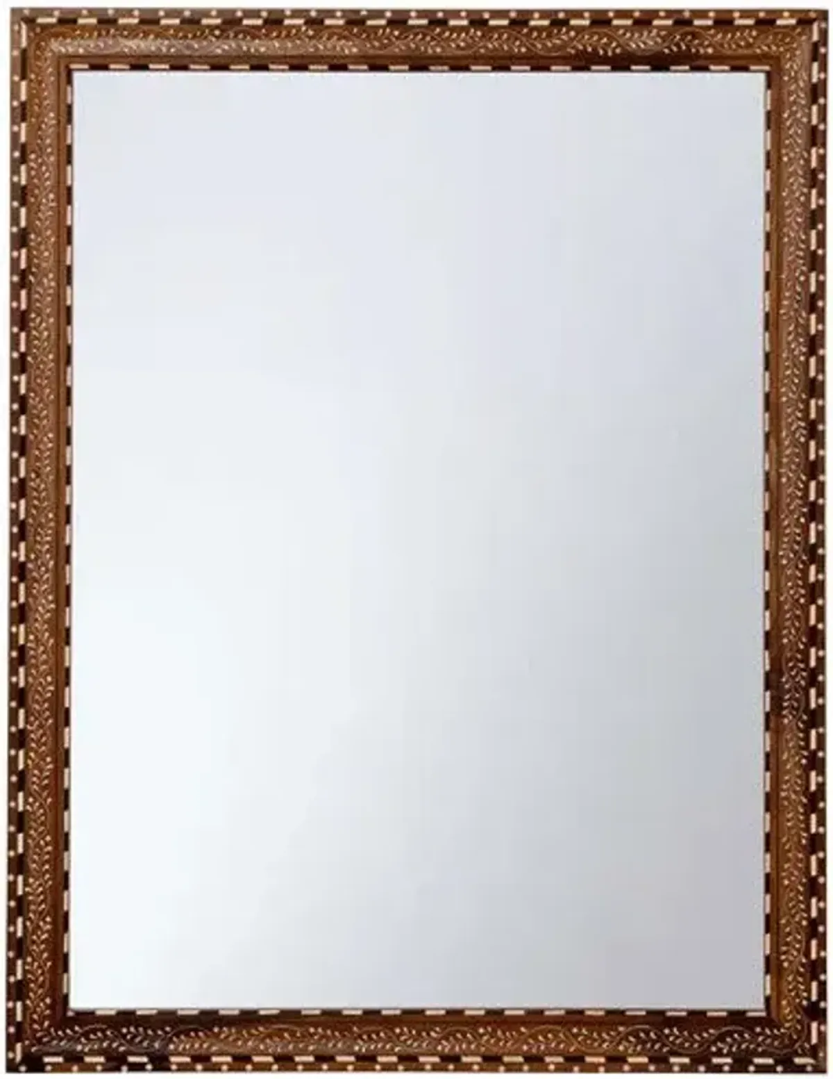 Aryana Mother of Pearl Wall Mirror - Brown/White - Chelsea House