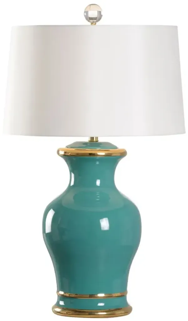 Audrey Ceramic Table Lamp - Green - Chelsea House