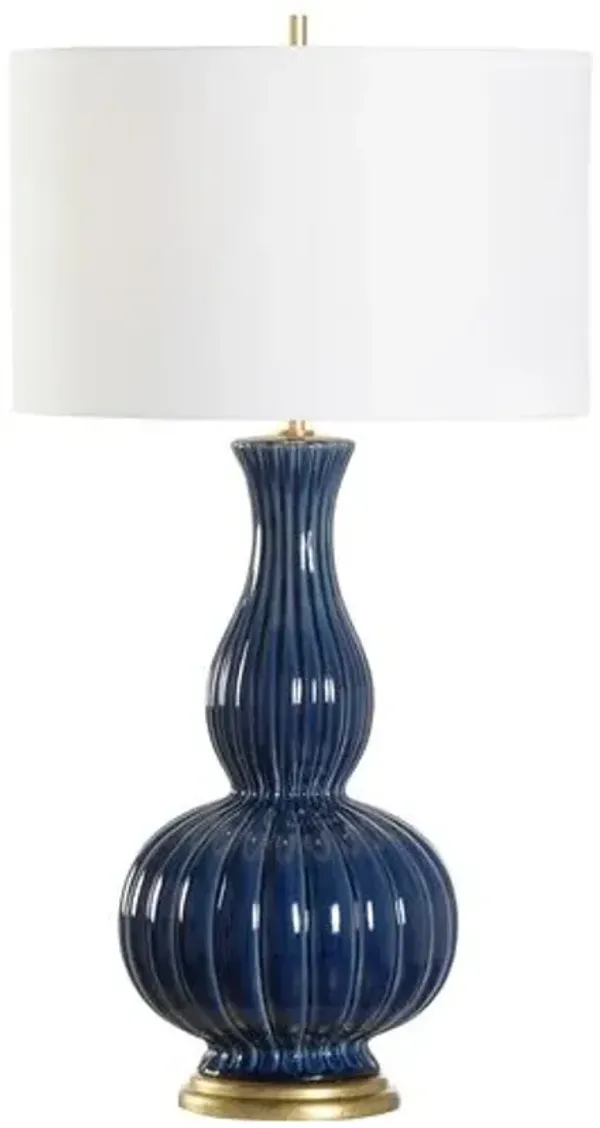 Augusta Ceramic Table Lamp - Blue - Chelsea House