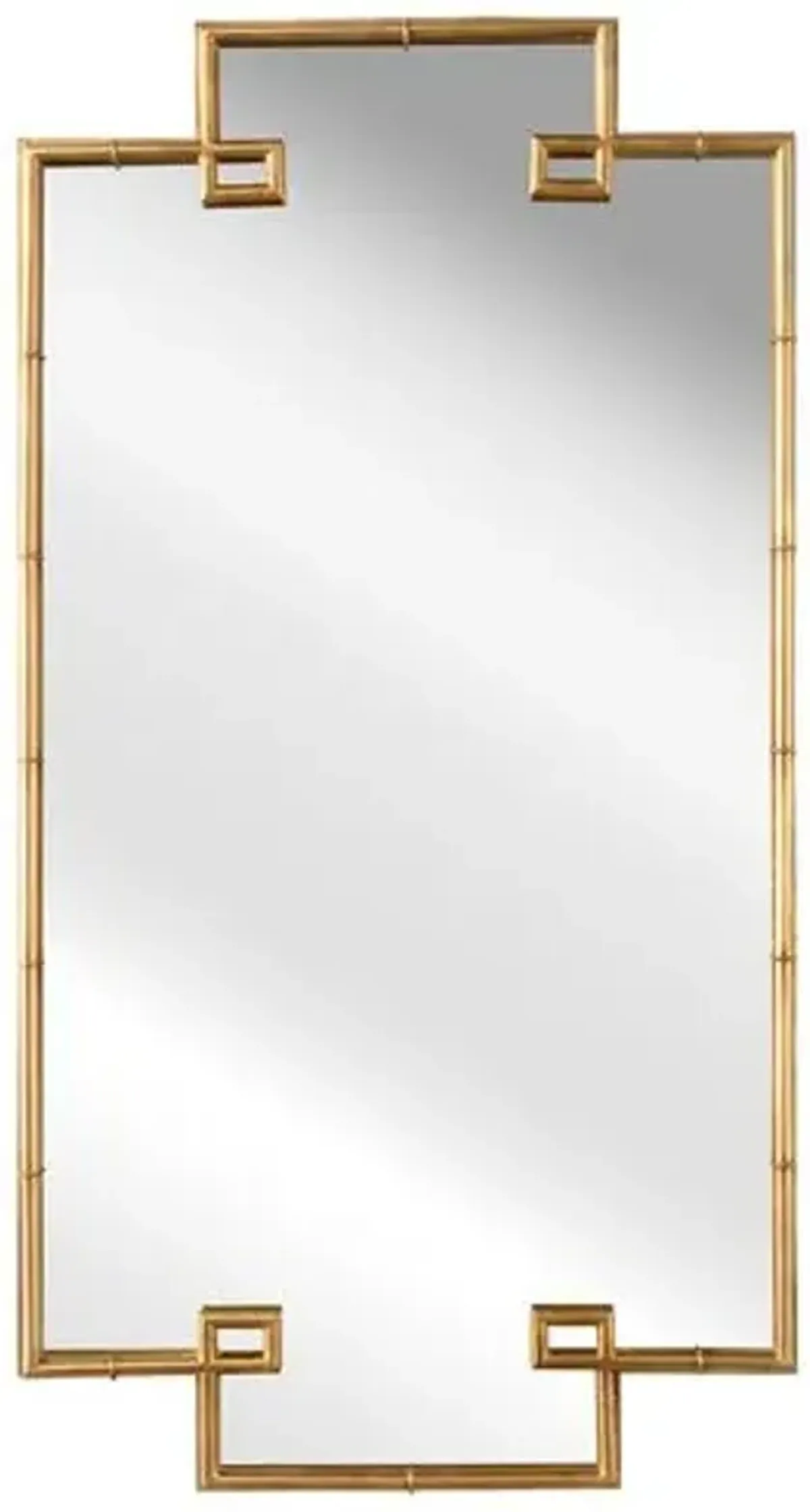 Bamboo Rectangular Wall Mirror - Gold - Chelsea House