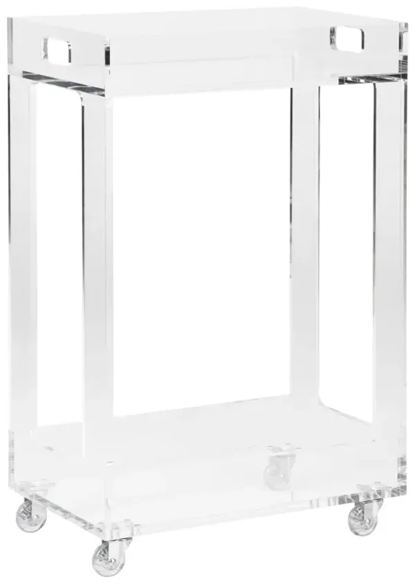 Bertie Acrylic Bar Cart, Clear