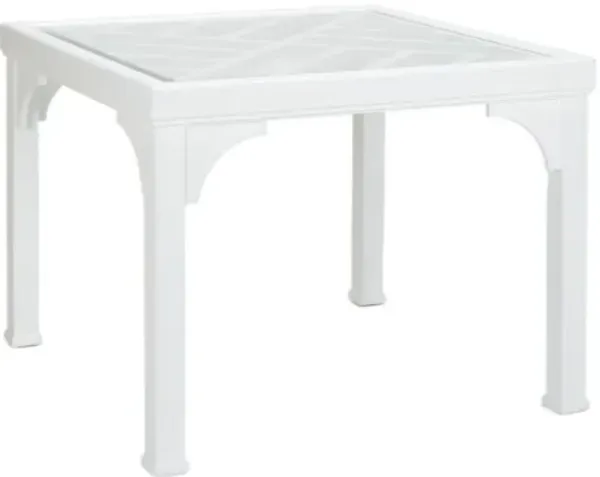 Bolton Beveled Glass Game Table - White - Chelsea House