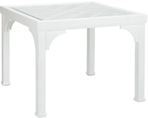 Bolton Beveled Glass Game Table - White - Chelsea House
